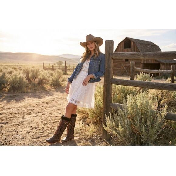 Hector Riccione Italy Indianini Boots Brown Fur Trim Studs Handmade Penny Lane 7 - Picture 5 of 16